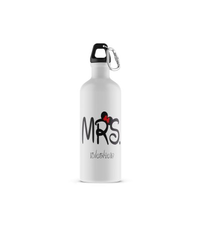 Μπουκάλι μεταλλικό δώρο για ερωτευμένους "Mrs" 500ml με δυνατότητα προσθήκης ονόματος